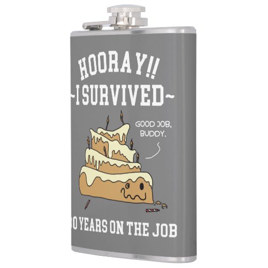 30 Jahre auf dem Arbeitsplatz 30 Jahre Anfänger Flachmann (Links)