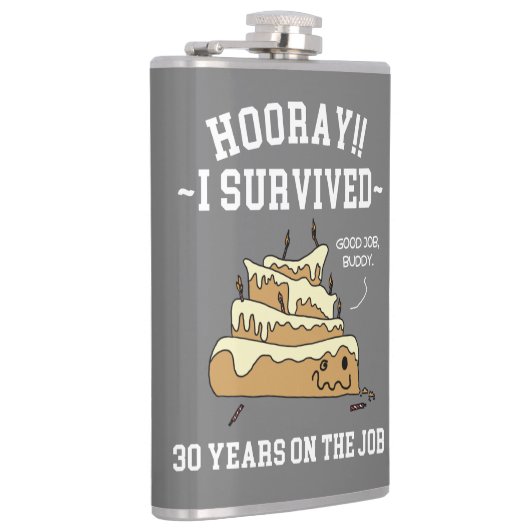 30 Jahre auf dem Arbeitsplatz 30 Jahre Anfänger Flachmann (Rechts)