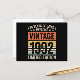 30 Jahre Awesome Vintage 1992 Postkarte