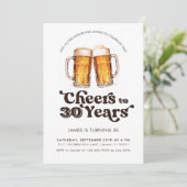 30 Jahre Erwachsener Bier 30. Geburtstag Einladung (Stehend Vorderseite)