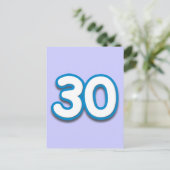 30 Jahre Geburtstag oder Jahrestag - Text hinzufüg Postkarte (Stehend Vorderseite)