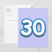 30 Jahre Geburtstag oder Jahrestag - Text hinzufüg Postkarte (Vorne/Hinten)