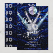 30 Jahre Glam Disco Retro Foto Geburtstag Einladung (Vorne/Hinten)