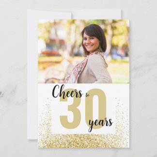 30 Jahre Gold Glitzer Foto Geburtstag Einladung