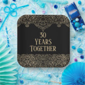 30 Jahre Gold Lace auf schwarz Pappteller (Party)