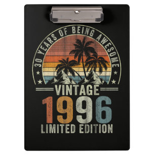 30 Jahre großartig sein Vintage 1996 Klemmbrett