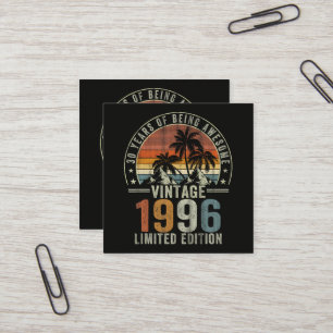 30 Jahre großartig sein Vintage 1996 Quadratische Visitenkarte