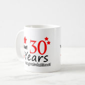 30 Jahre Jahrestag Kaffeetasse (Vorderseite Links)