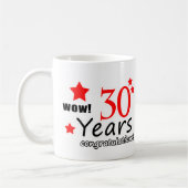 30 Jahre Jahrestag Kaffeetasse (Links)