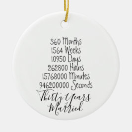 30 Jahre Jubiläum 30. Hochzeit Keramik Ornament