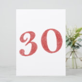 30 Jahre Karte (Stehend Vorderseite)