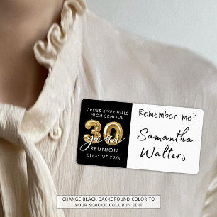 30 Jahre Klasse Wiedersehen Name Tag Erinnern