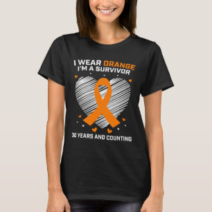 30 Jahre Leukämie Überlebenspenden Orangenkrebs fr T-Shirt