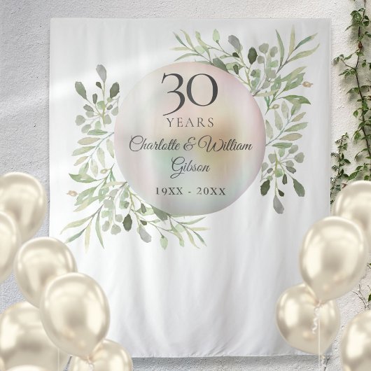30 Jahre Pearl Greenery Foto Hintergrund Wandteppich