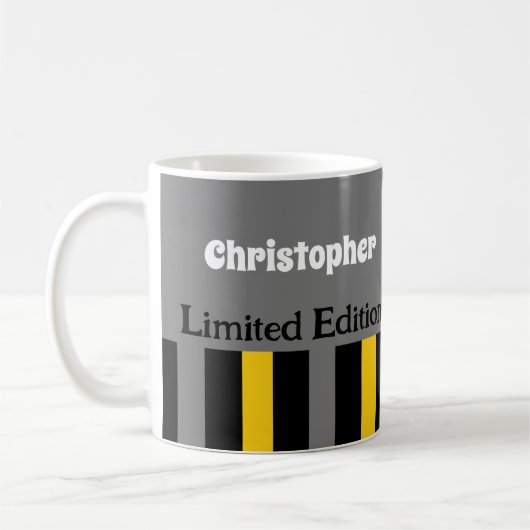 30 Jahre phantastischer Name Graugelb Kaffeetasse (Links)
