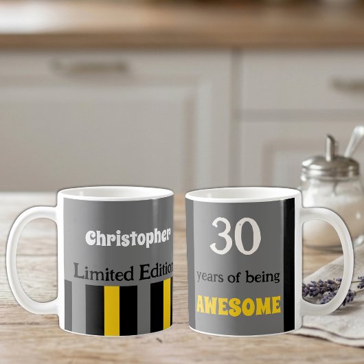 30 Jahre phantastischer Name Graugelb Kaffeetasse