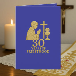 30 Jahre Priestertum Gold Elegant Katholik Karte