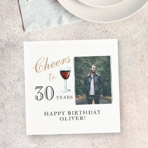 30 Jahre Roter Wein 30. Geburtstag Foto Serviette