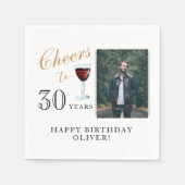 30 Jahre Roter Wein 30. Geburtstag Foto Serviette (Vorderseite)