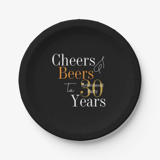 30 Jahre Ruhestandsparty Prost und Bier Pappteller (Vorderseite)