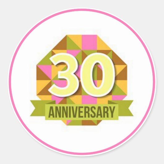 30 Jahre Runder Aufkleber (Vorderseite)