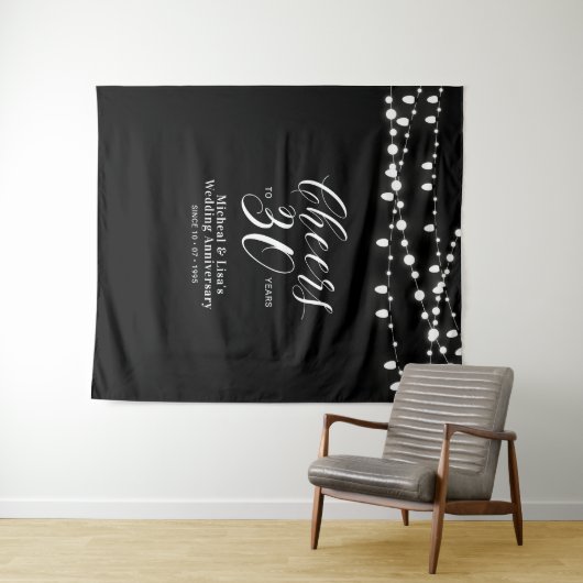 30 Jahre Schwarz & Weiß 30 Jahre alt Wandteppich (Beispiel (Horizontal))