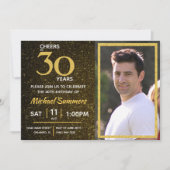 30 Jahre Schwarzes Gold 30. Geburtstag Einladung (Vorderseite)