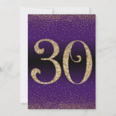 30 Jahre Überraschung Geburtstagsparty, Lila Einladung (Rückseite)