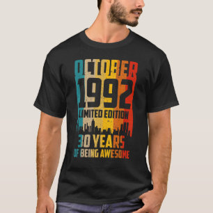 30 Jahre Vintager Oktober 1992 30. Geburtstag T-Shirt