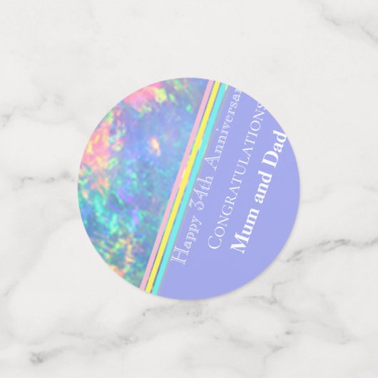 30. Jahrestag der Hochzeit, Opal, Konfetti (Klein Vorderseite)