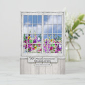 30. Jahrestag der Hochzeit, rustikales Fenster Einladung (Stehend Vorderseite)