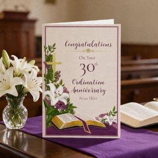 30. Jahrestag der Ordination Glückwünsche Karte