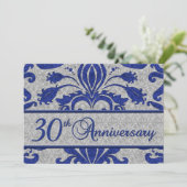 30. Jahrestag Geschäftsankündigung Blue Einladung (Stehend Vorderseite)