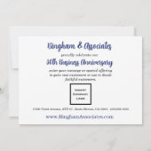 30. Jahrestag Geschäftsankündigung Blue Einladung (Rückseite)