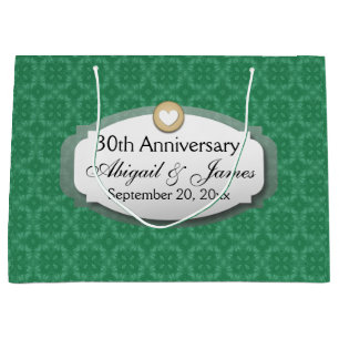 30. Jahrestag Hochzeitstag Grün Z08 Große Geschenktüte