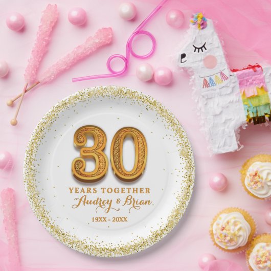 30. Jahrestag Personalisiert Pappteller (Party)