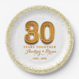 30. Jahrestag Personalisiert Pappteller