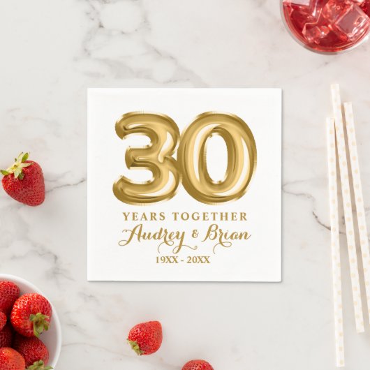 30. Jahrestag Personalisiert Serviette (Beispiel)