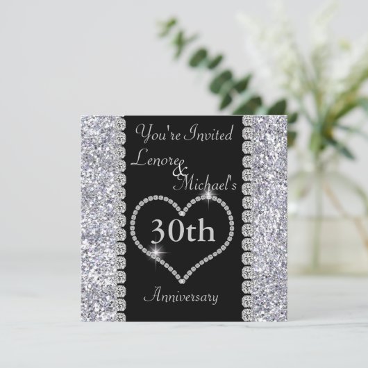 30. Jahrestags-Party Einladung (Stehend Vorderseite)