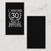 30-jährige Ehefrau Husband 30. Hochzeit Visitenkarte (Vorne/Hinten)