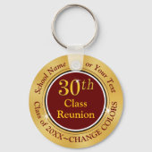 30-jährige Wiedersehen-Ideen von Maroon und Gold Schlüsselanhänger (Rückseite)
