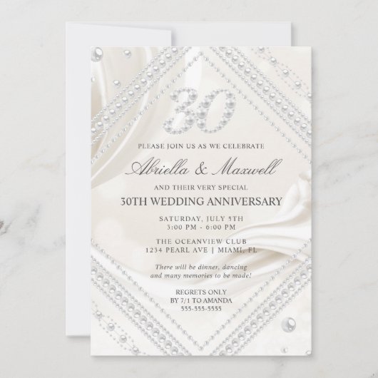 30-jähriges Bestehen der Perle Einladung (Vorderseite)