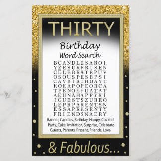 30-jähriges Word Search Game