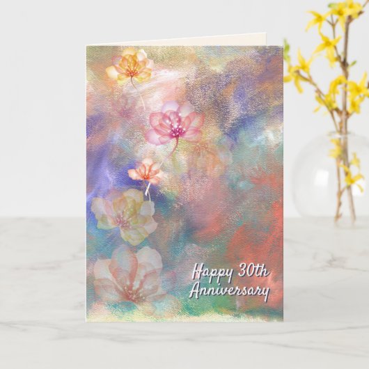 30. Jubiläum Abstrakte Farbe und Blume Karte (Gelbe Blume)