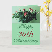 30. Jubiläum Bouquet der Rose Schönes Foto Karte (Gelbe Blume)