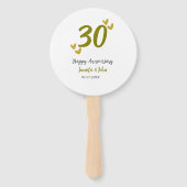 30. Jubiläum goldgraues Hochzeitspaar Fächer (Rückseite)