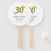30. Jubiläum goldgraues Hochzeitspaar Fächer (Vorne und Hinten)