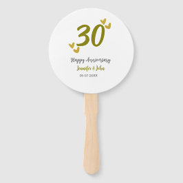 30. Jubiläum goldgraues Hochzeitspaar Fächer