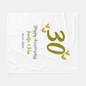 30. Jubiläum goldgraues Hochzeitspaar Fleecedecke (Vorderseite (Horizontal))