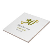 30. Jubiläum goldgraues Hochzeitspaar Fliese (Seite)